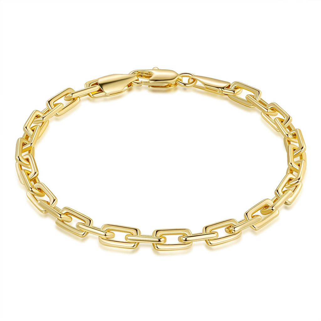 Bracelets 14K Gold Bracelets for Women Unisex Paperclip Gold Chain Bracelet Gold Bracelet Stack Mens Bracelet Available 6.5in - 9in Layering Gifts for Women & Men (9)