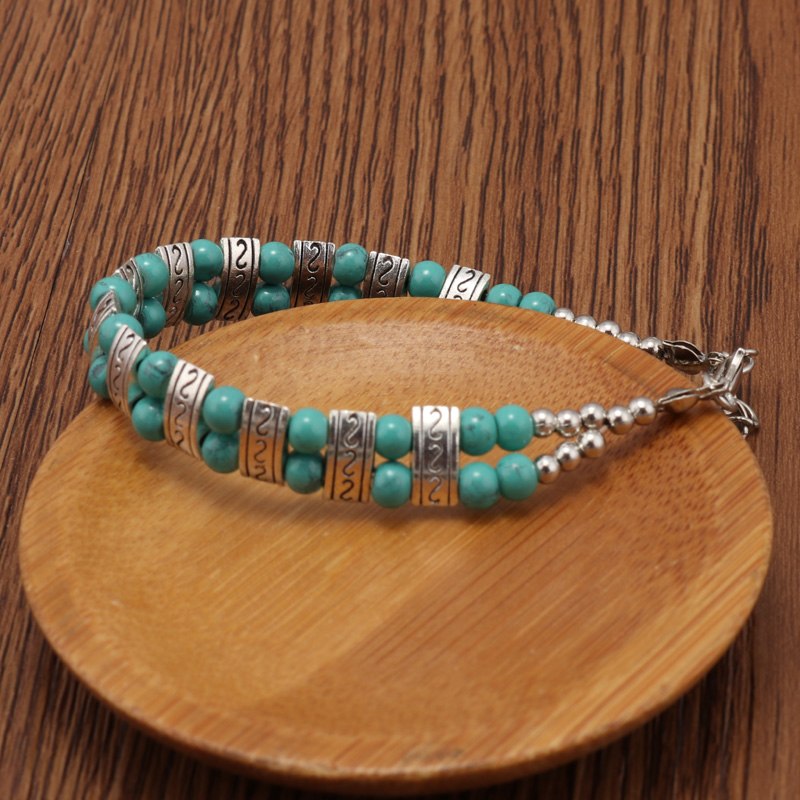 Turquoise Bracelet and Ethnic Necklace Set