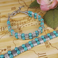 Turquoise Bracelet and Ethnic Necklace Set