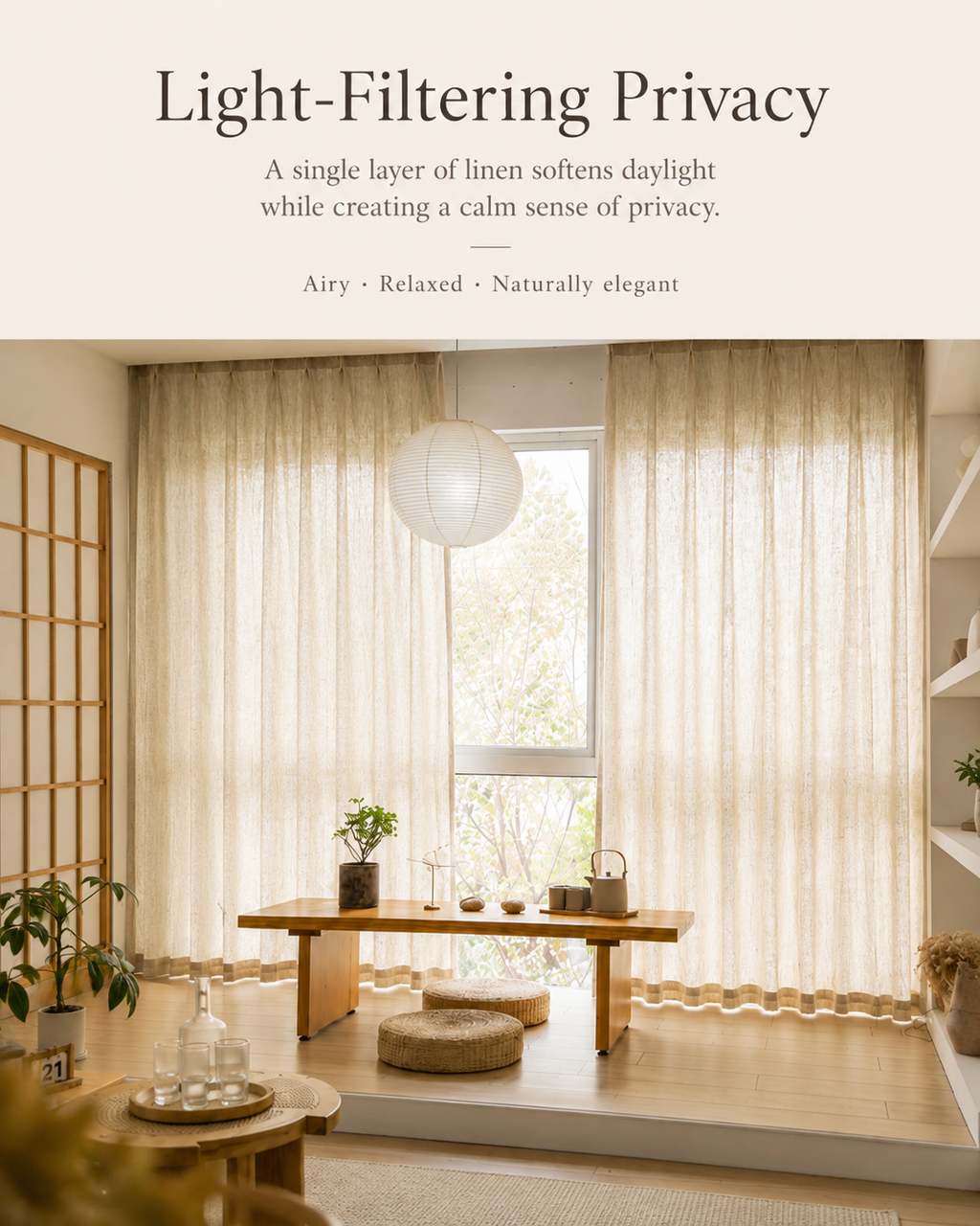 Pure Linen Curtain Panel