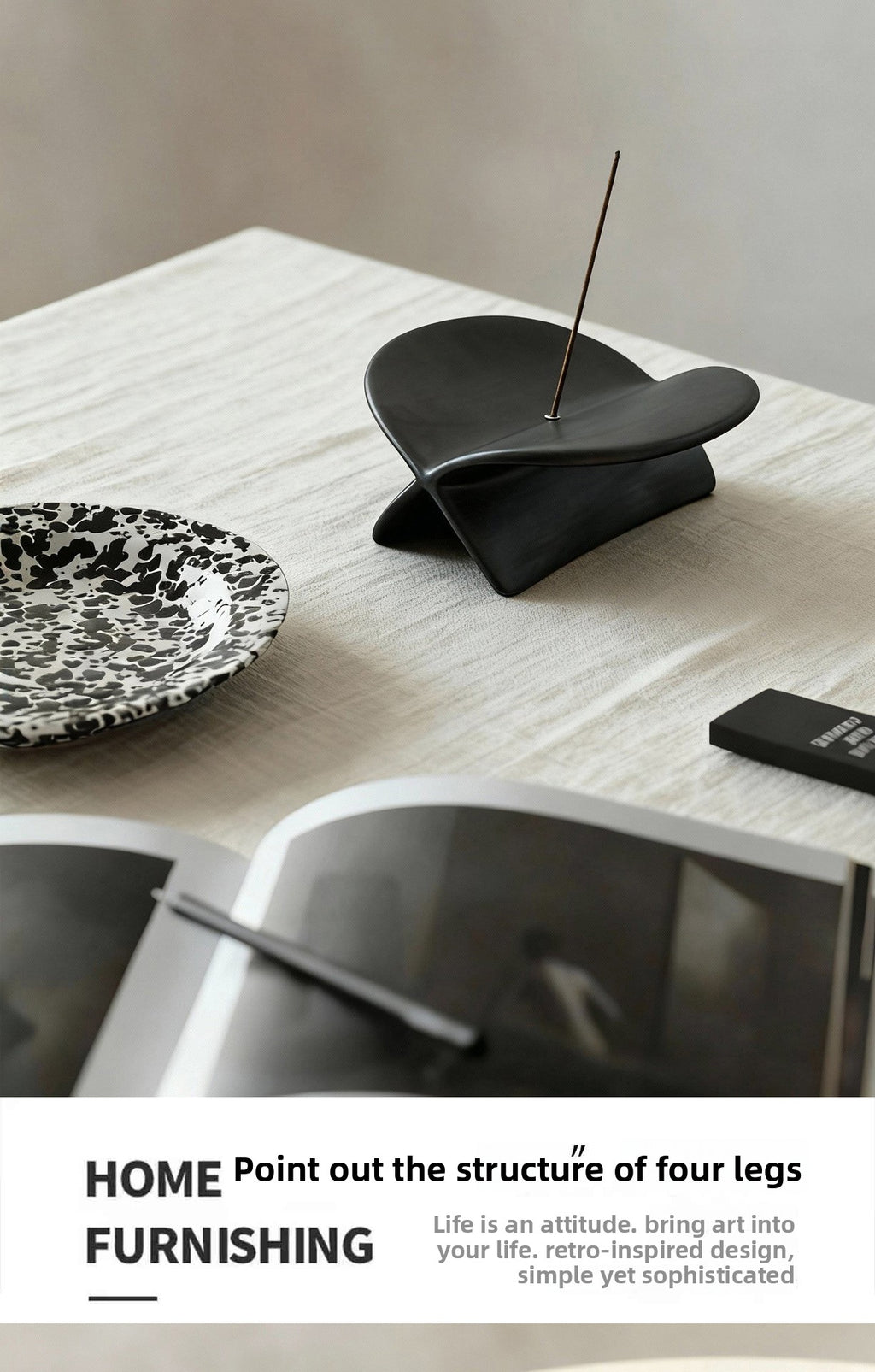 Side view of a white airplane ceramic incense holder